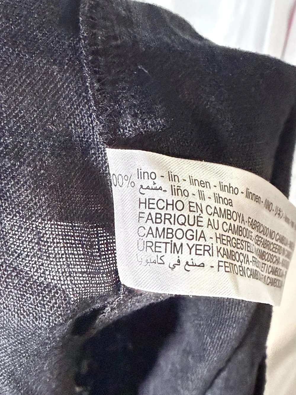 Zara Black linen Elastic-Waist Wide-Leg Sweatpants
